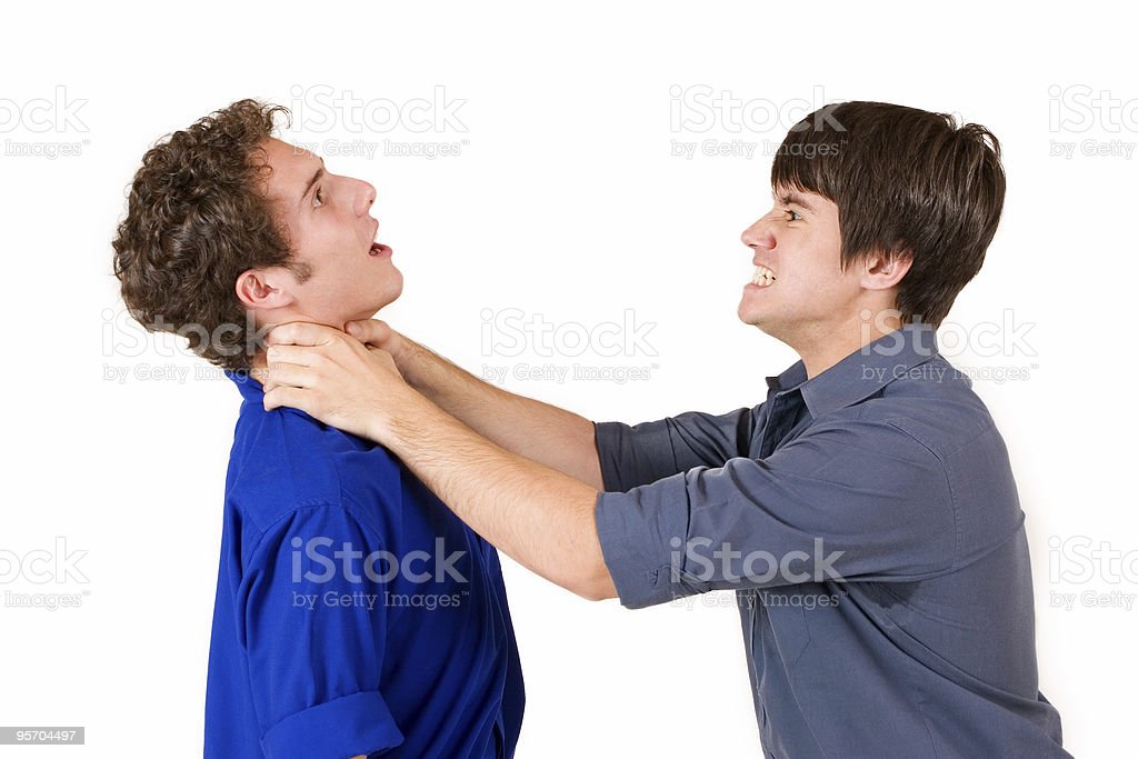 A person chokes a second person